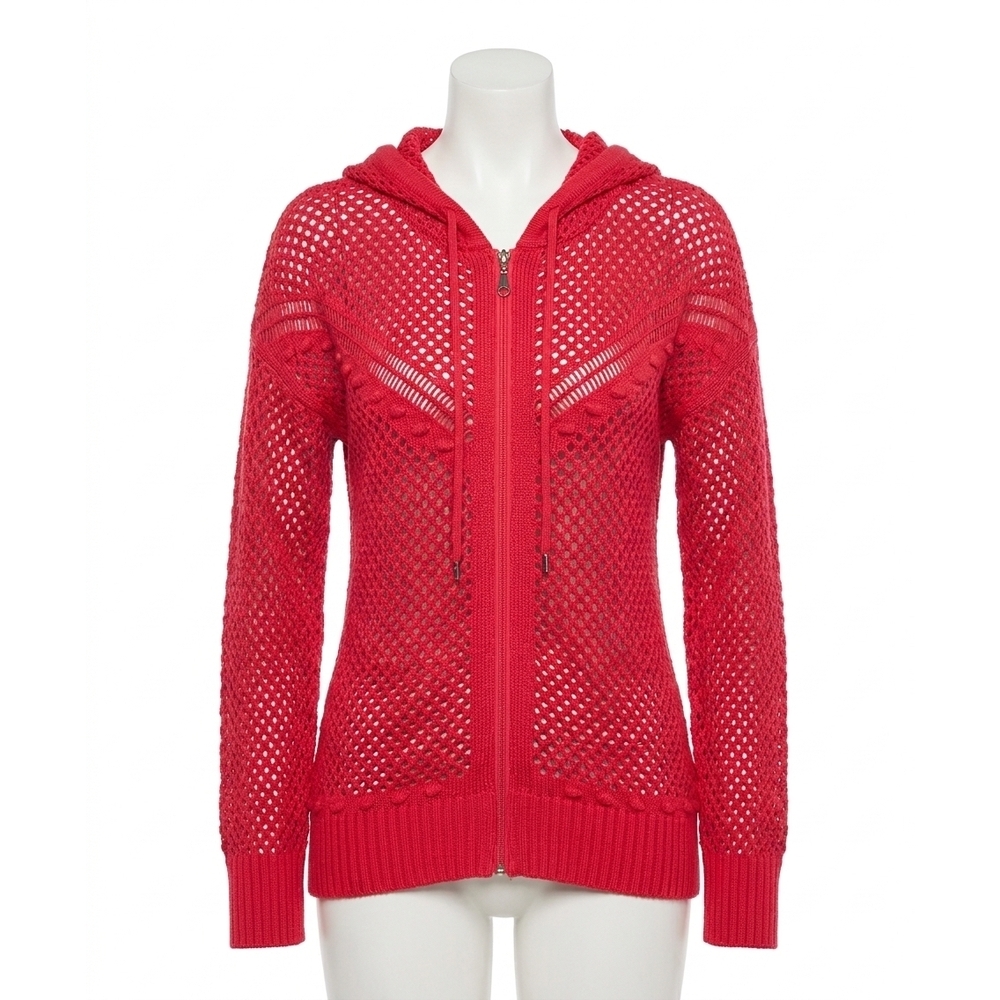 NEW FRENCH KYSS crochet zip hoodie in rose
